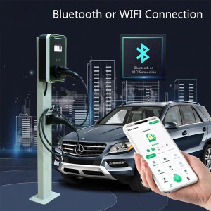 EV Charging Station EVSE 32A 13Phase 7KW Type2 Charger Wallbox Electric Vehicle Car Type 2 Socket With RFID APP WIFI