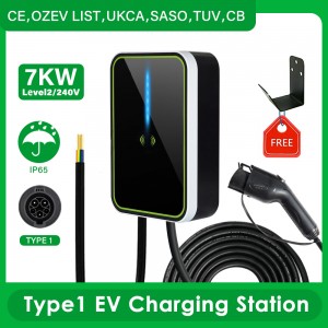32A Type1 EV Charger Station 7KW Car Charging Pile AC220V SAE J1772 Fast Charger Electric Car Charger for Adults EV Cars EV6