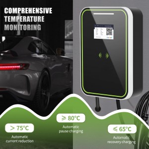 HENGYI EVSE Wallbox IEC62196 Type2 Cable 32A 22KW EV Charger Type2 Wallmount Charging Station APP Control for Electric Car with RFID Card