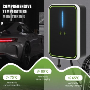 32A EV Charging Station 7KW 1 Phase EVSE Wallbox IEC62196 Type2 Socket Electric Vehicle Car Charger with RFID Card APP EV Home Charger