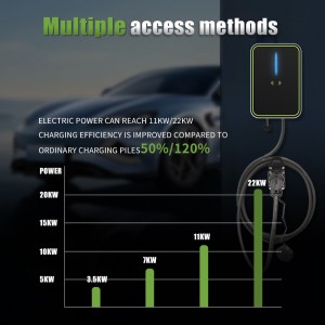 11KW 3P Type2 Portable EV Charger Switchable 16A Electric Vehicle Car Charger TYPE2 EVSE IEC 62196 Tesla Mode 3 Car
