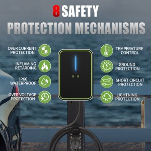 EV Charging Station EVSE 32A 13Phase 7KW Type2 Charger Wallbox Electric Vehicle Car Type 2 Socket With RFID APP WIFI