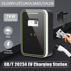 EV Charger Electric Vehicle Charging Station EVSE Wallbox 32Amp with GB/T Cable 7KW 1Phase home wallbox
