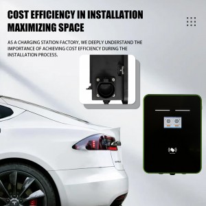 Smart dual gun 44kw wallbox wall mounted Type 2 IEC 62196 socket electric vehicle ac ev charger for commercial