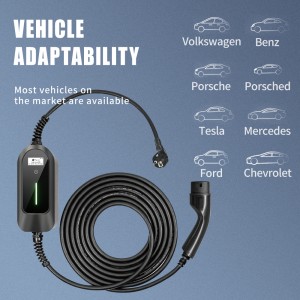 EV Charger GBT China 16A 3.5KW Portable Adjustable Electric Cars Home Charging 5M Cable Schuko Plug