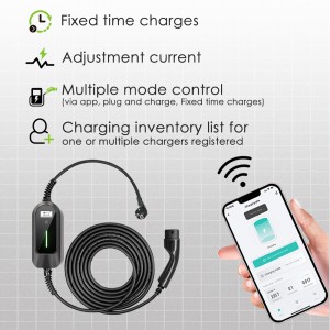 HENGYI Portable EV Charger Type1 SAE J1772 16A EVSE Charging Cable EU Plug Controller Wallbox for Electric Car