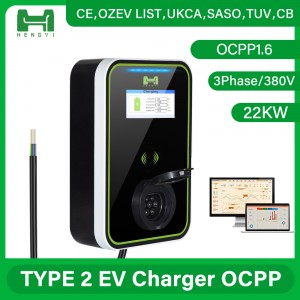 Customized Wallbox Type 2 Fast Electric Car Charging Station Ac 7KW 11KW 22Kw Car Ev Charger Pile With Ocpp